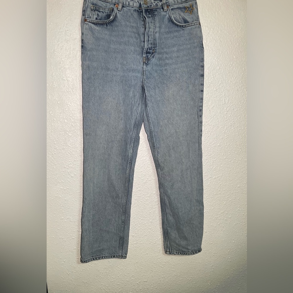 Reformation Cynthia women’s high rise embroidered star fly button jeans size 29 - Picture 2 of 12